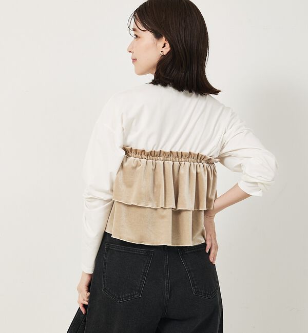 abahouse mavie「【WEB Domani掲載】ベロアビスチェ付ロンT」|Tシャツ・カットソー|