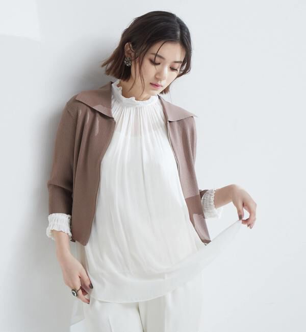 TIARA「ジップアップリブニット」|ニット・セーター|