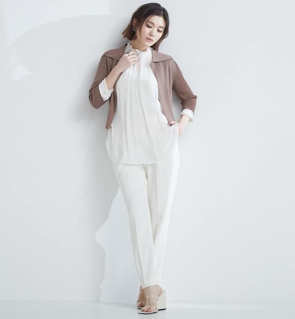 TIARA「ジップアップリブニット」|ニット・セーター|