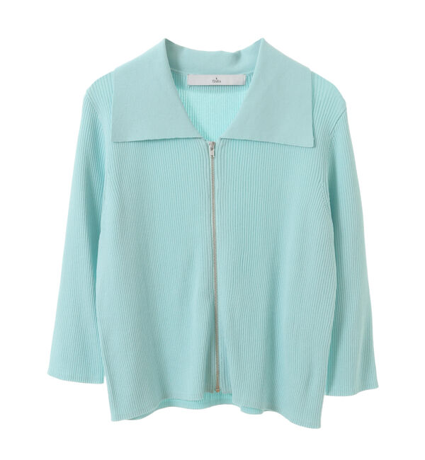 TIARA「ジップアップリブニット」|ニット・セーター|