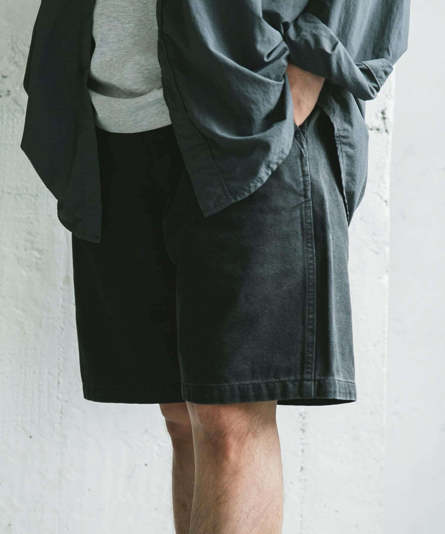 URBAN RESEARCH DOORS「ガーメントダイダックワイドショーツ」|その他|ブラック