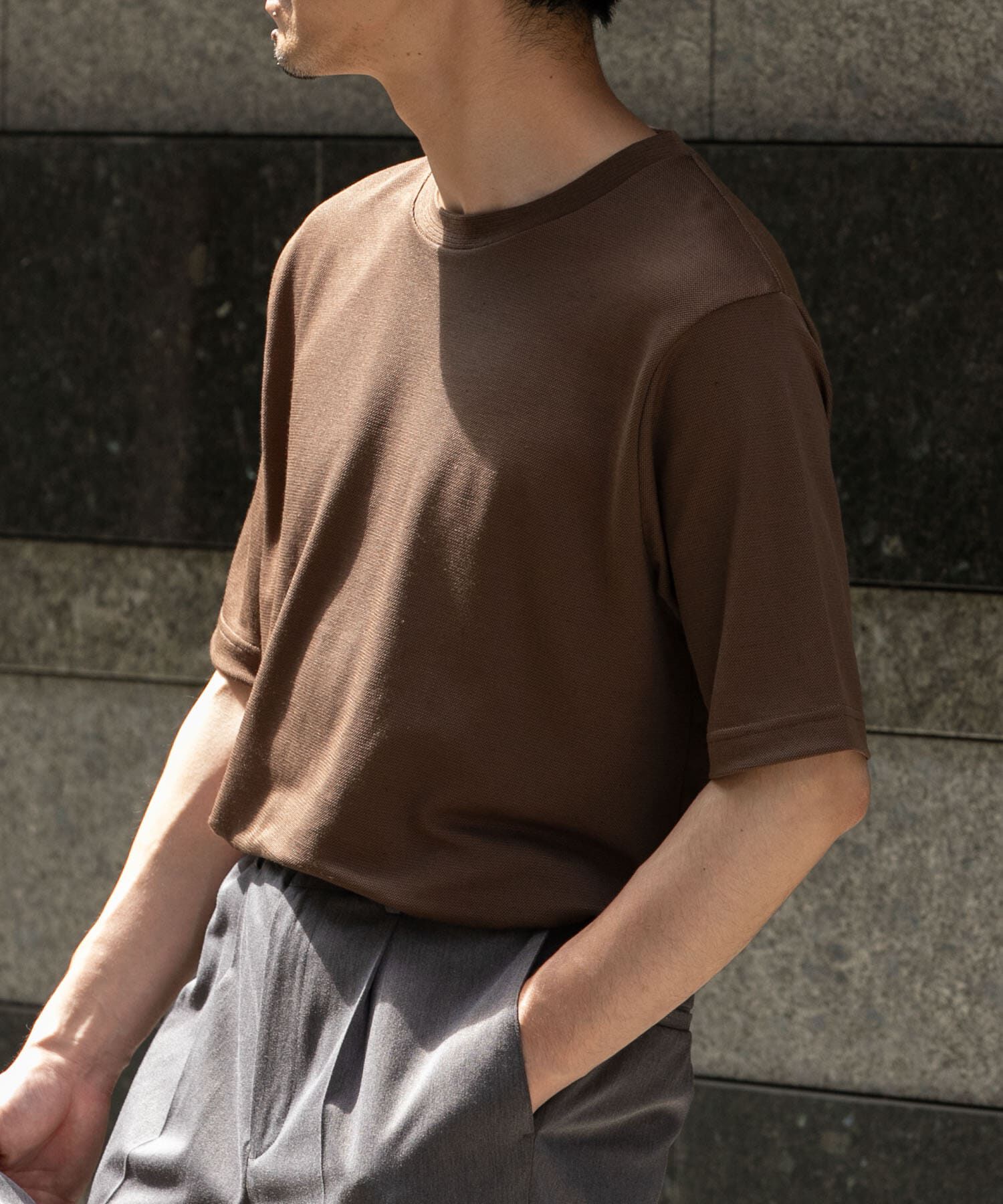 URBAN RESEARCH ROSSO「『WEB限定』『XLサイズあり』リネン混カノコクルーTシャツ」|Tシャツ・カットソー|ブラウン