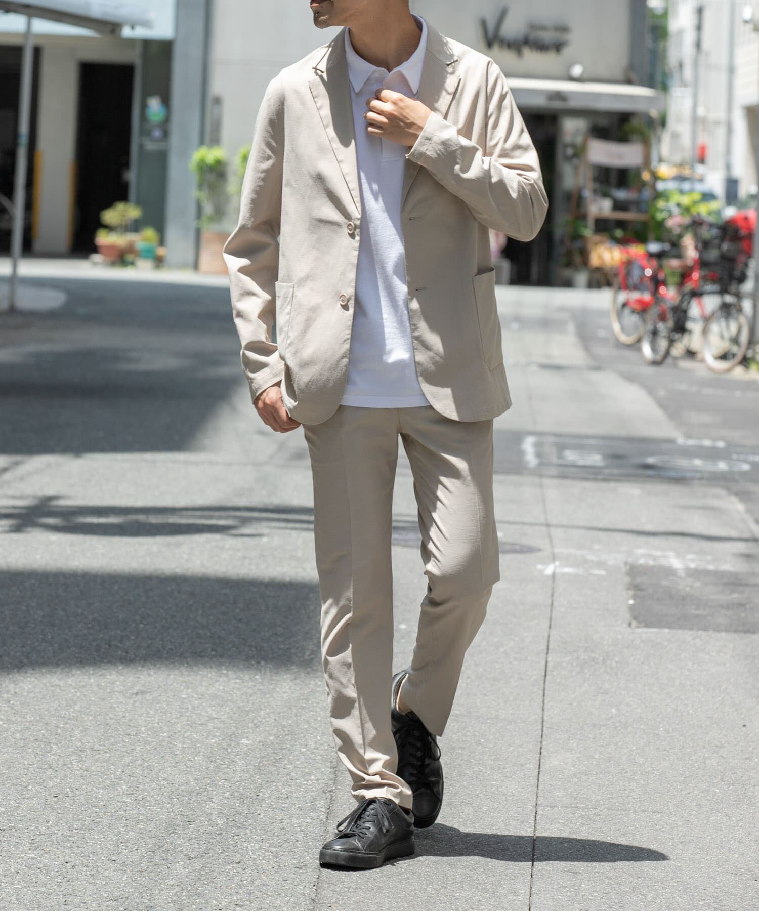 URBAN RESEARCH ROSSO「『防シワ』『XLサイズあり』ハイパフォーマンスリネンセットアップ」|その他|ベージュ