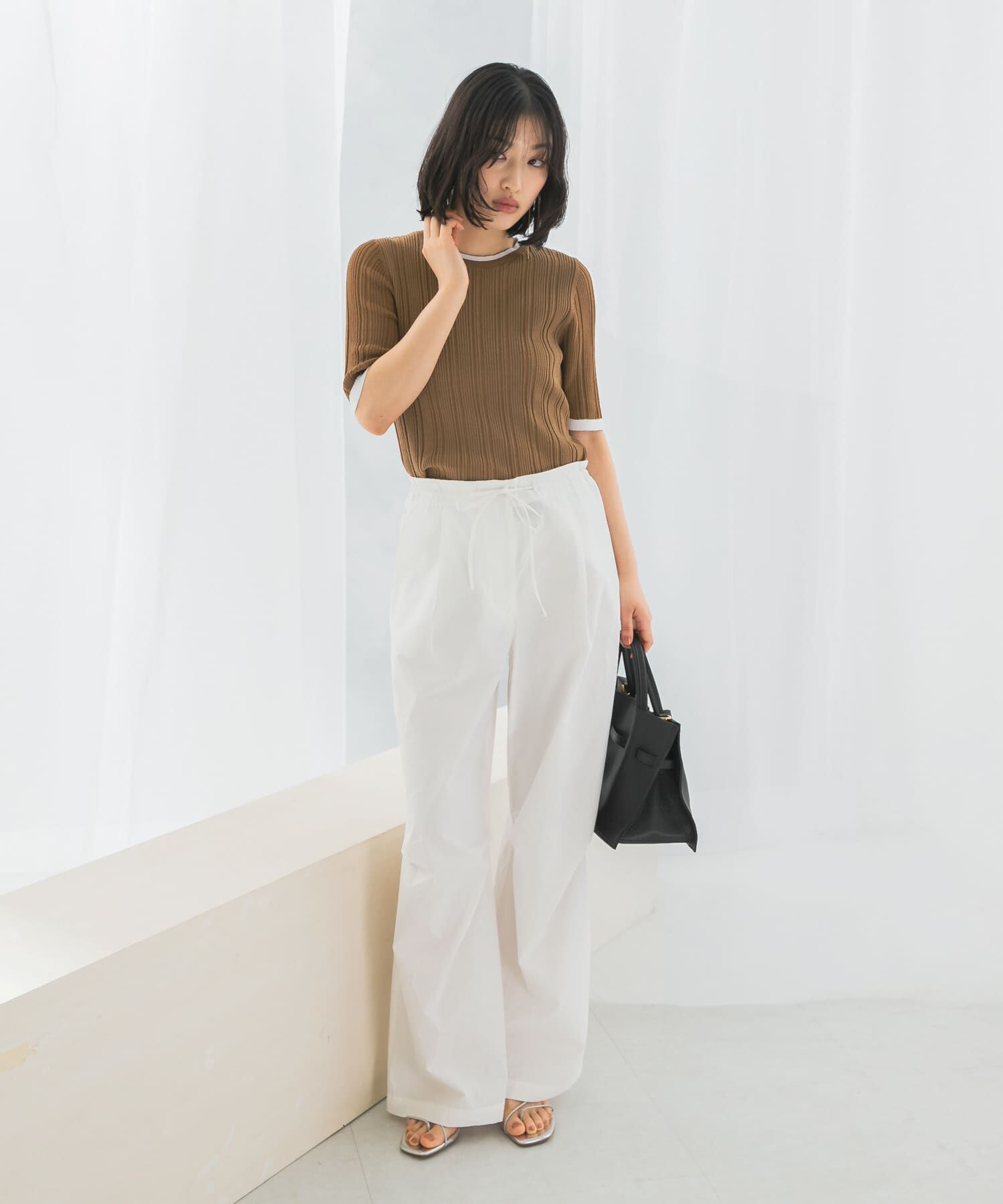 URBAN RESEARCH ROSSO「アンチピリングバイカラーリブニット」|ニット・セーター|