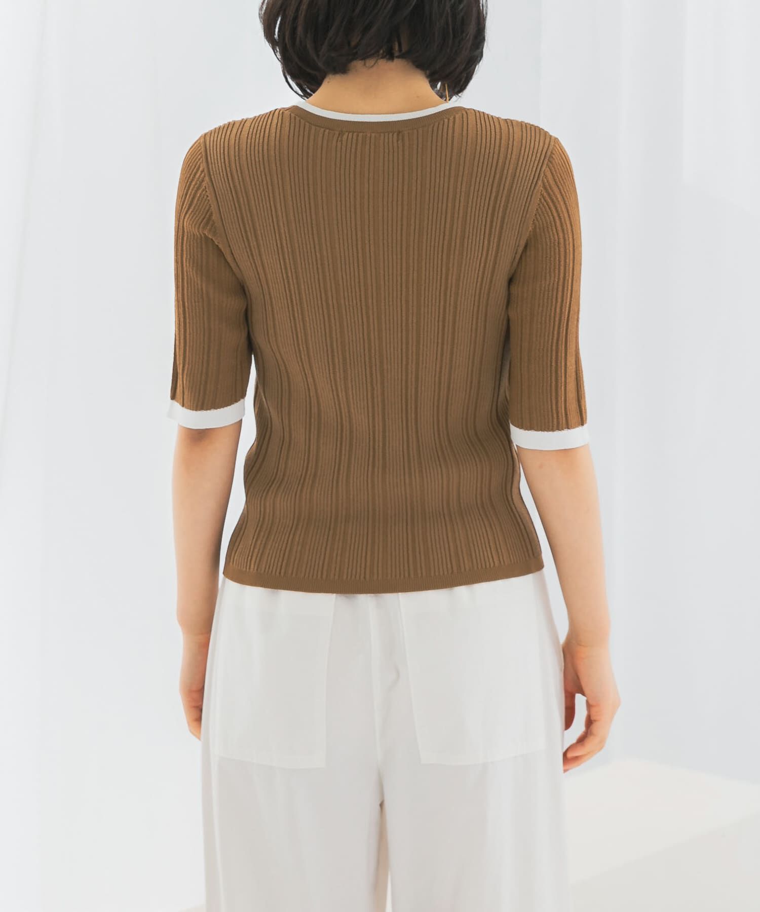 URBAN RESEARCH ROSSO「アンチピリングバイカラーリブニット」|ニット・セーター|