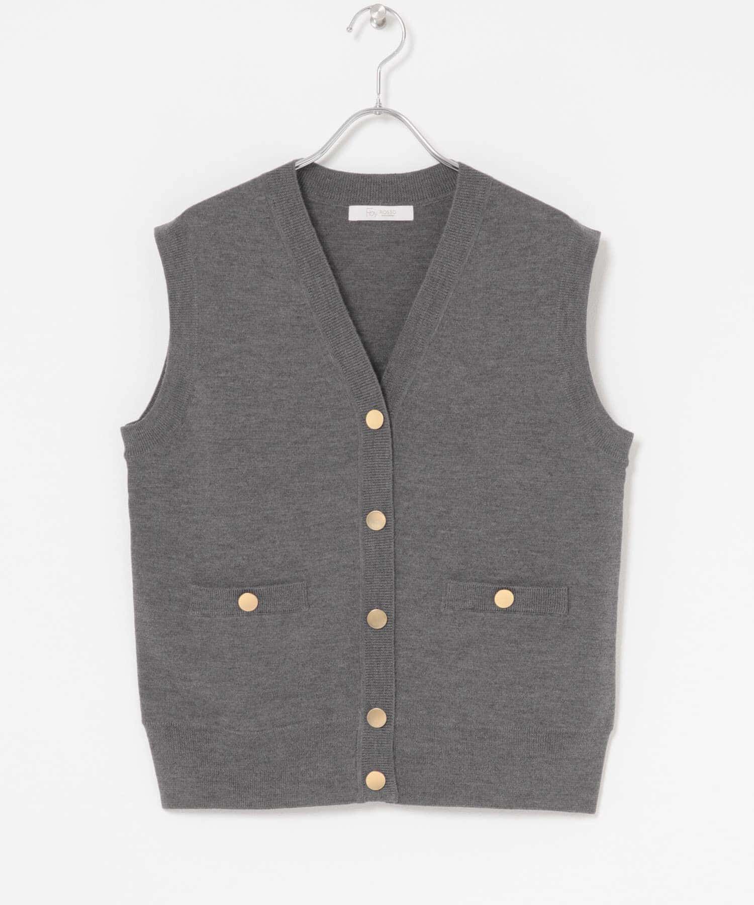 URBAN RESEARCH ROSSO「F by ROSSO　ウォッシャブルメタル釦ニットベスト」|ベスト・ジレ|