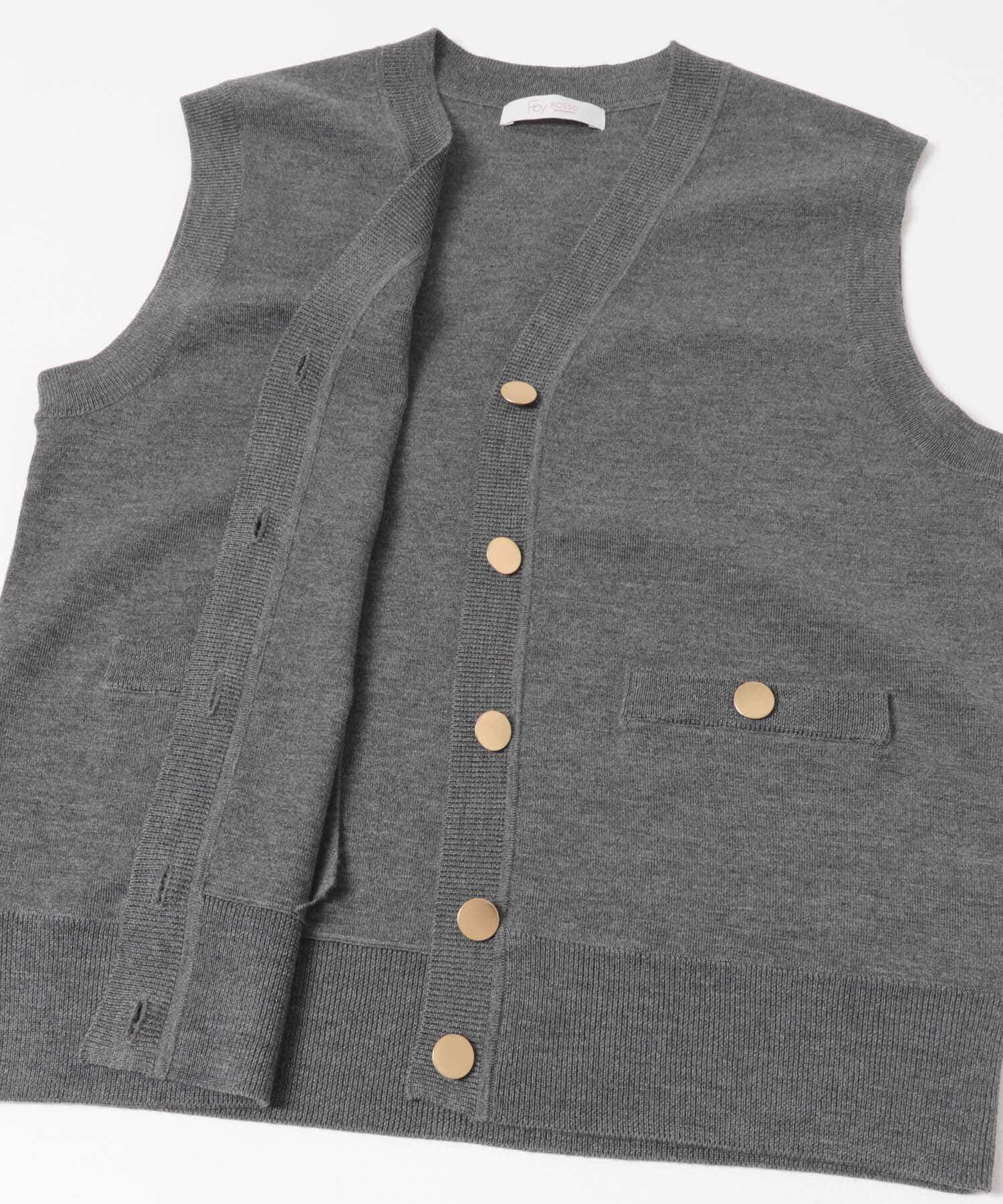 URBAN RESEARCH ROSSO「F by ROSSO　ウォッシャブルメタル釦ニットベスト」|ベスト・ジレ|