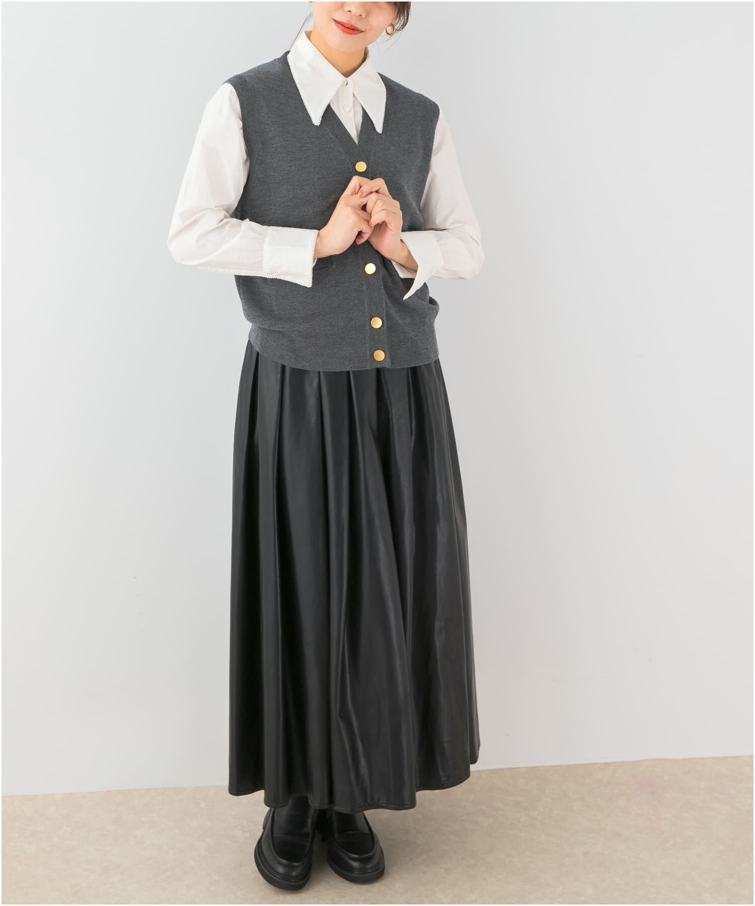 URBAN RESEARCH ROSSO「F by ROSSO　ウォッシャブルメタル釦ニットベスト」|ベスト・ジレ|