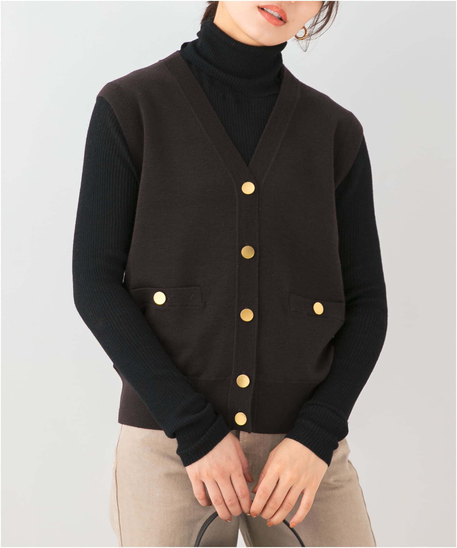 URBAN RESEARCH ROSSO「F by ROSSO　ウォッシャブルメタル釦ニットベスト」|ベスト・ジレ|