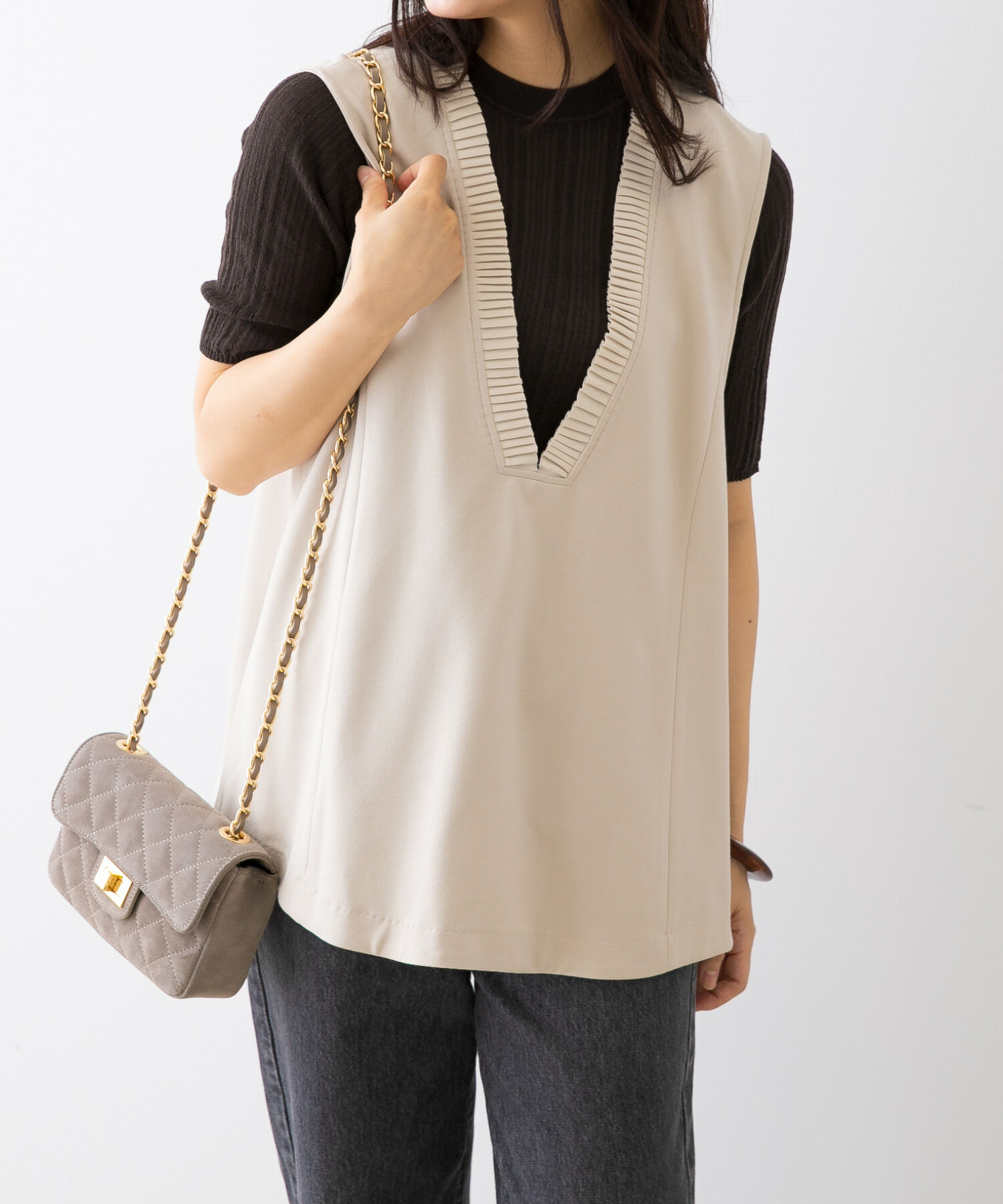 URBAN RESEARCH ROSSO「F by ROSSO　プリーツデザインジレ」|ベスト・ジレ|