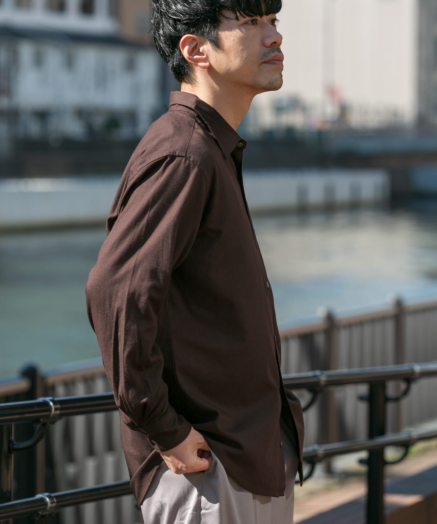 URBAN RESEARCH ROSSO「『蓄熱 / XLサイズあり』アーバンリラックスサーモネルレギュラーシャツ」|シャツ・ブラウス|