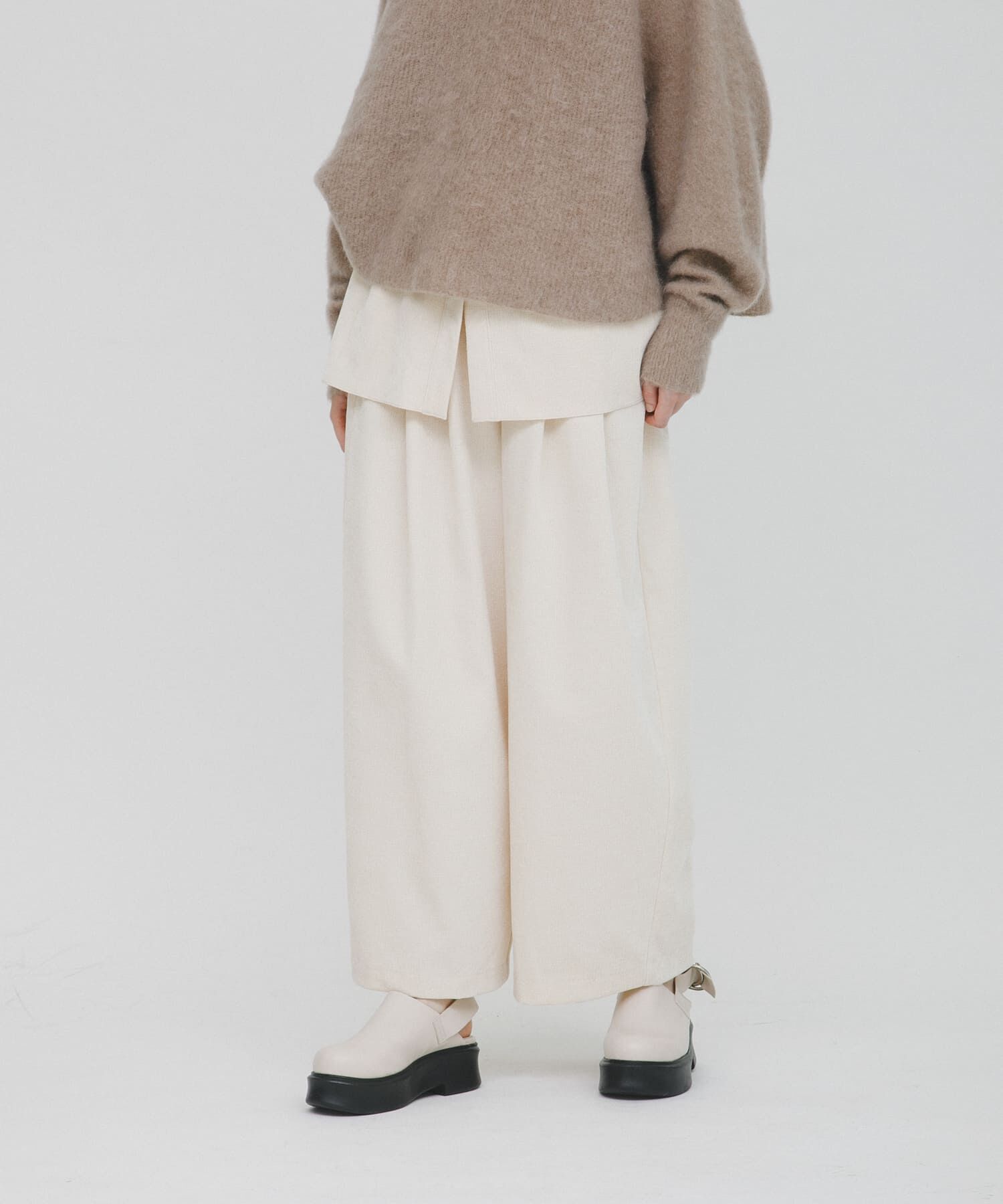 LAATO「wrinkle velor wide pants」|その他|オフホワイト