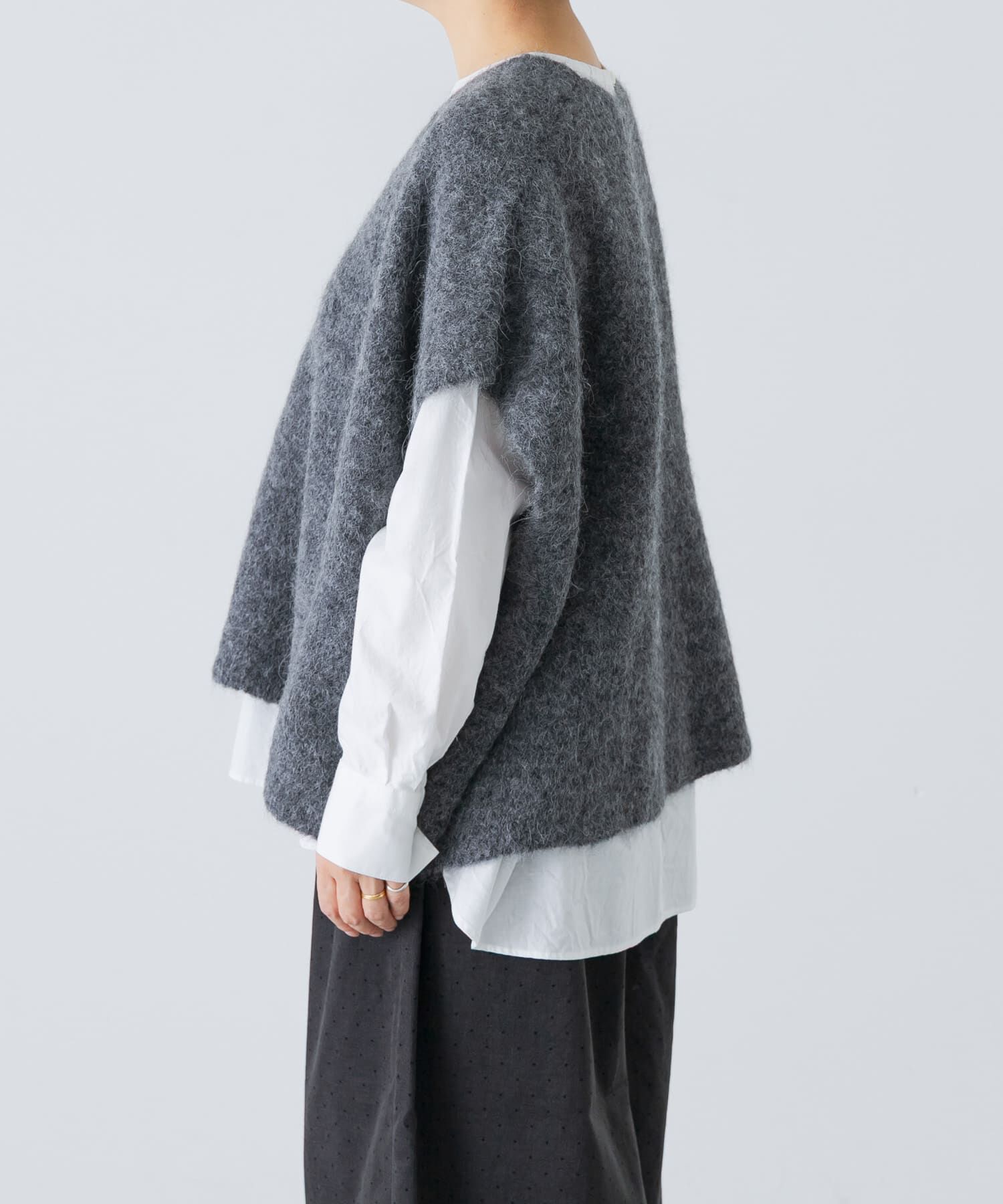 かぐれ「アルパカワイドニットベスト」|ベスト・ジレ|