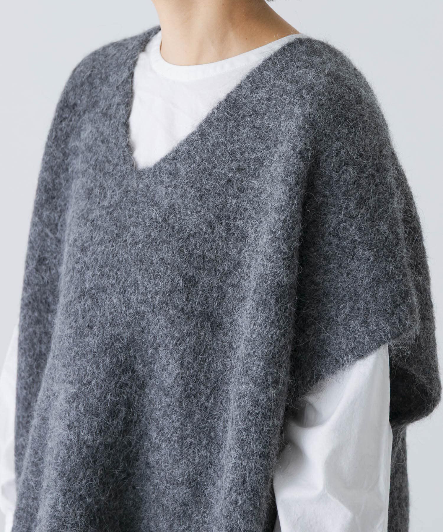 かぐれ「アルパカワイドニットベスト」|ベスト・ジレ|