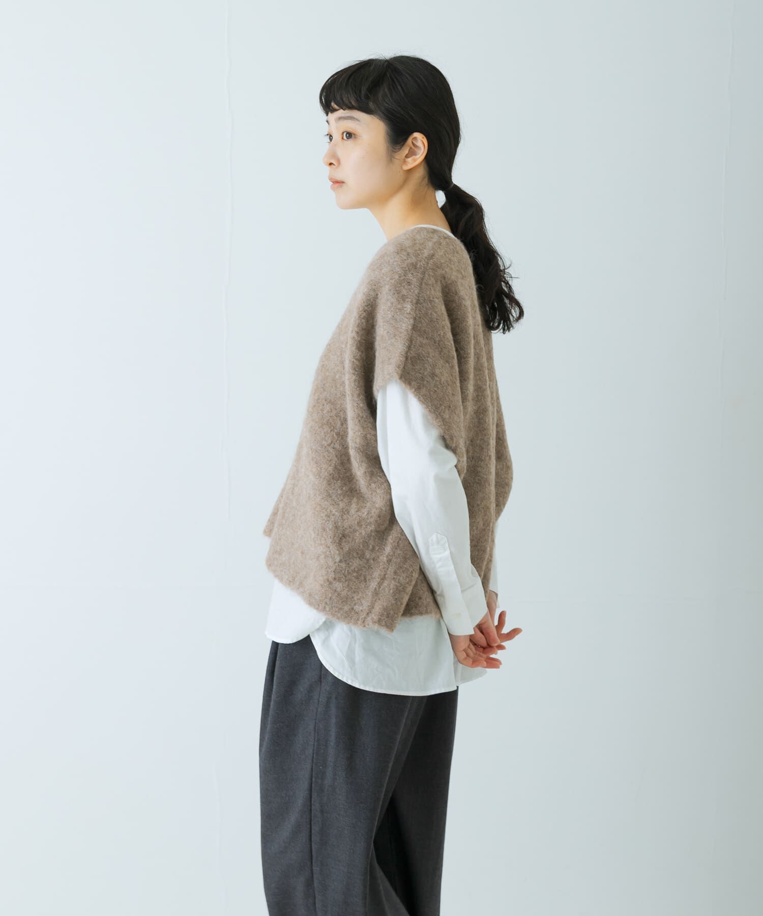 かぐれ「アルパカワイドニットベスト」|ベスト・ジレ|