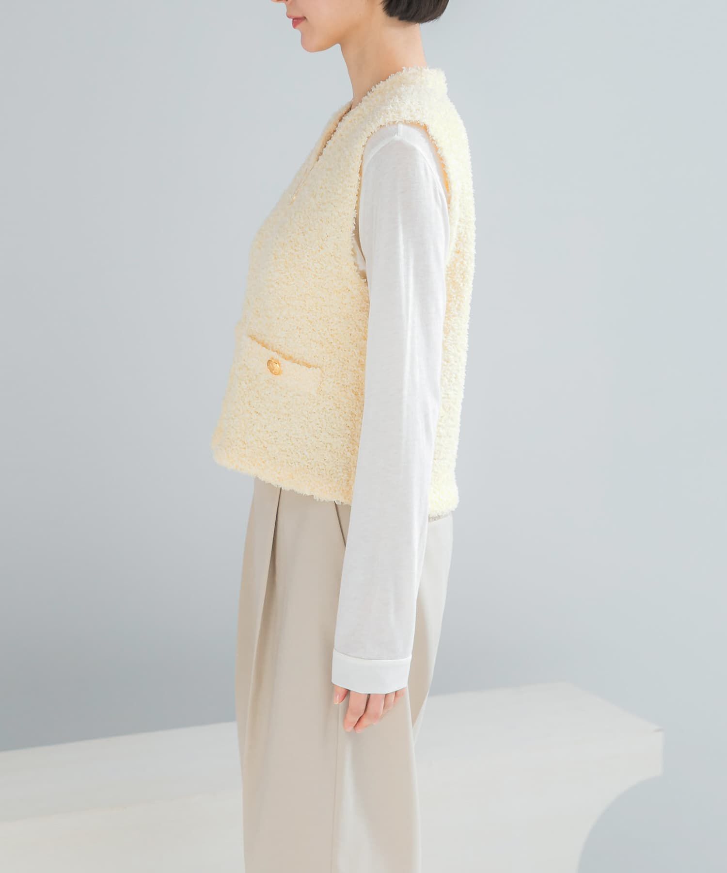 URBAN RESEARCH ROSSO「ニットツイードVネックベスト」|ベスト・ジレ|