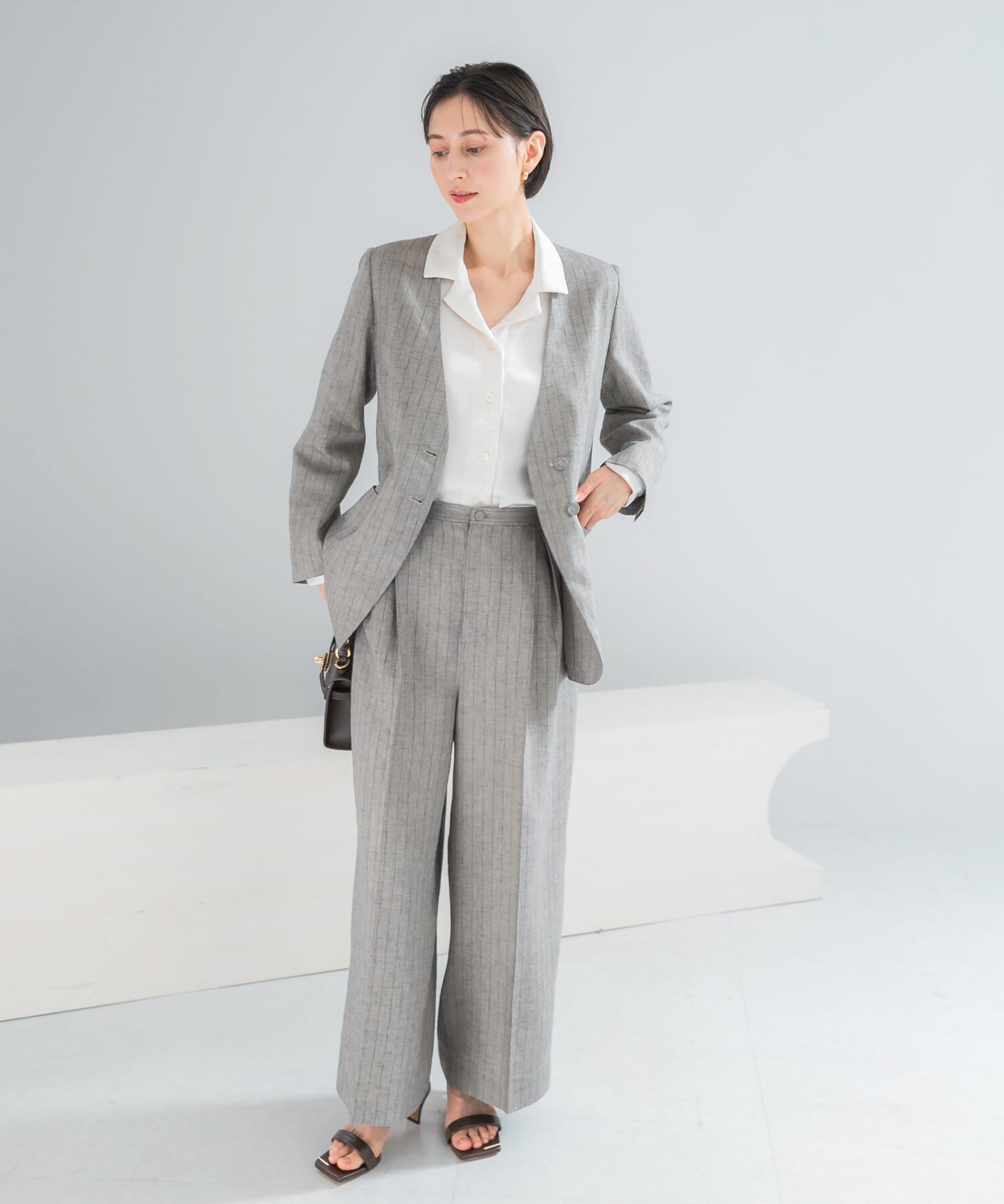 URBAN RESEARCH ROSSO「ラメリネンストライプワイドパンツ」|その他|