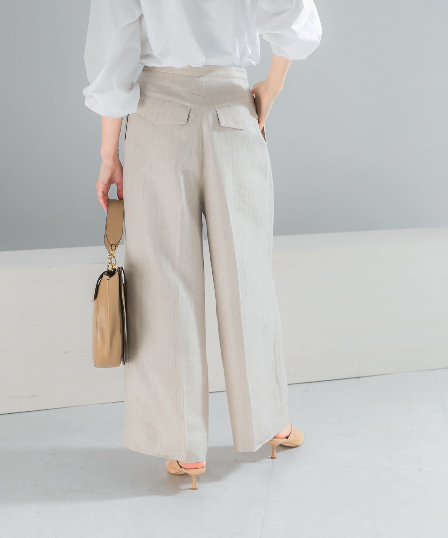 URBAN RESEARCH ROSSO「ラメリネンストライプワイドパンツ」|その他|