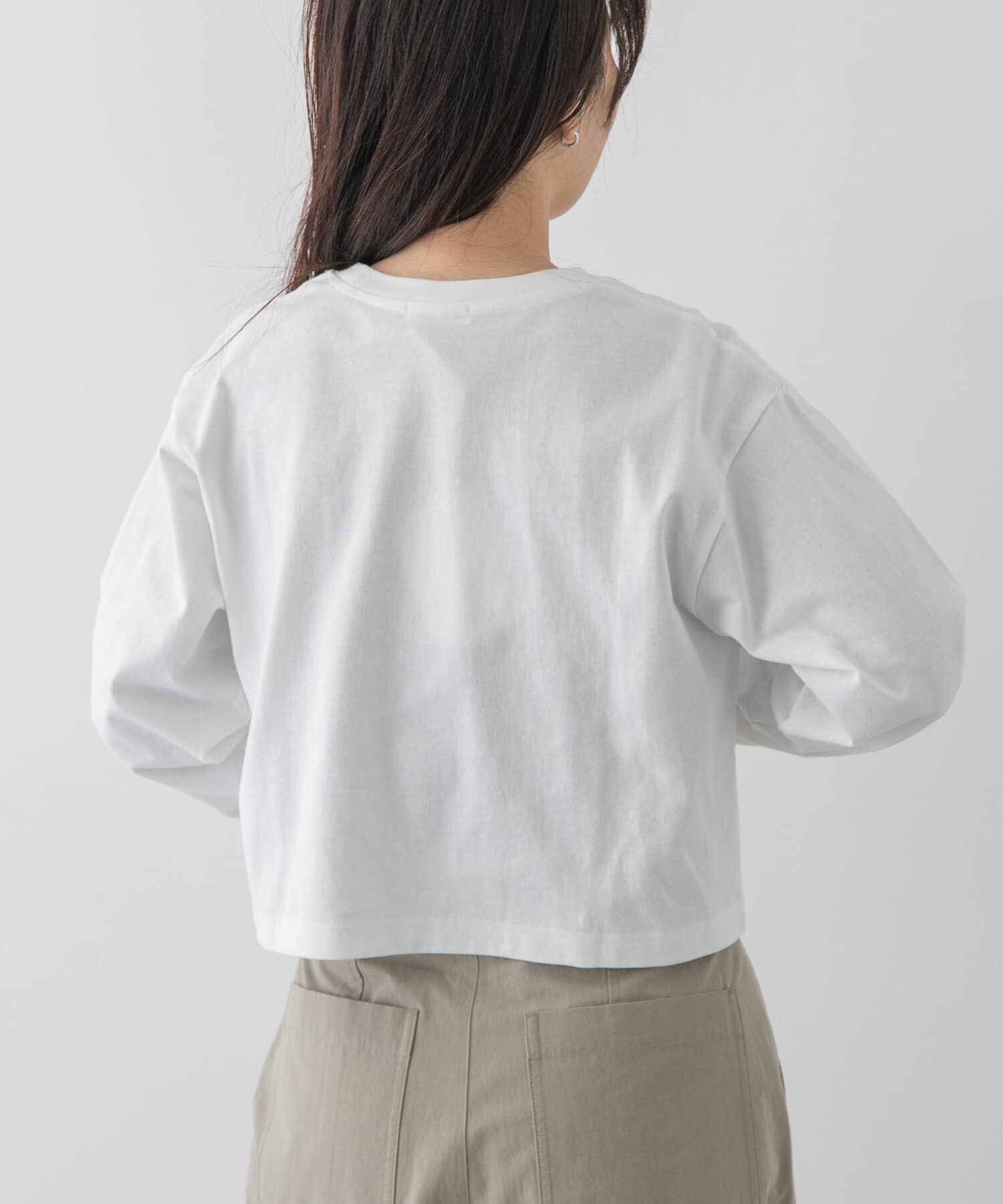 URBAN RESEARCH DOORS「FORK&SPOON　スリーブロゴクロップドTシャツ」|Tシャツ・カットソー|