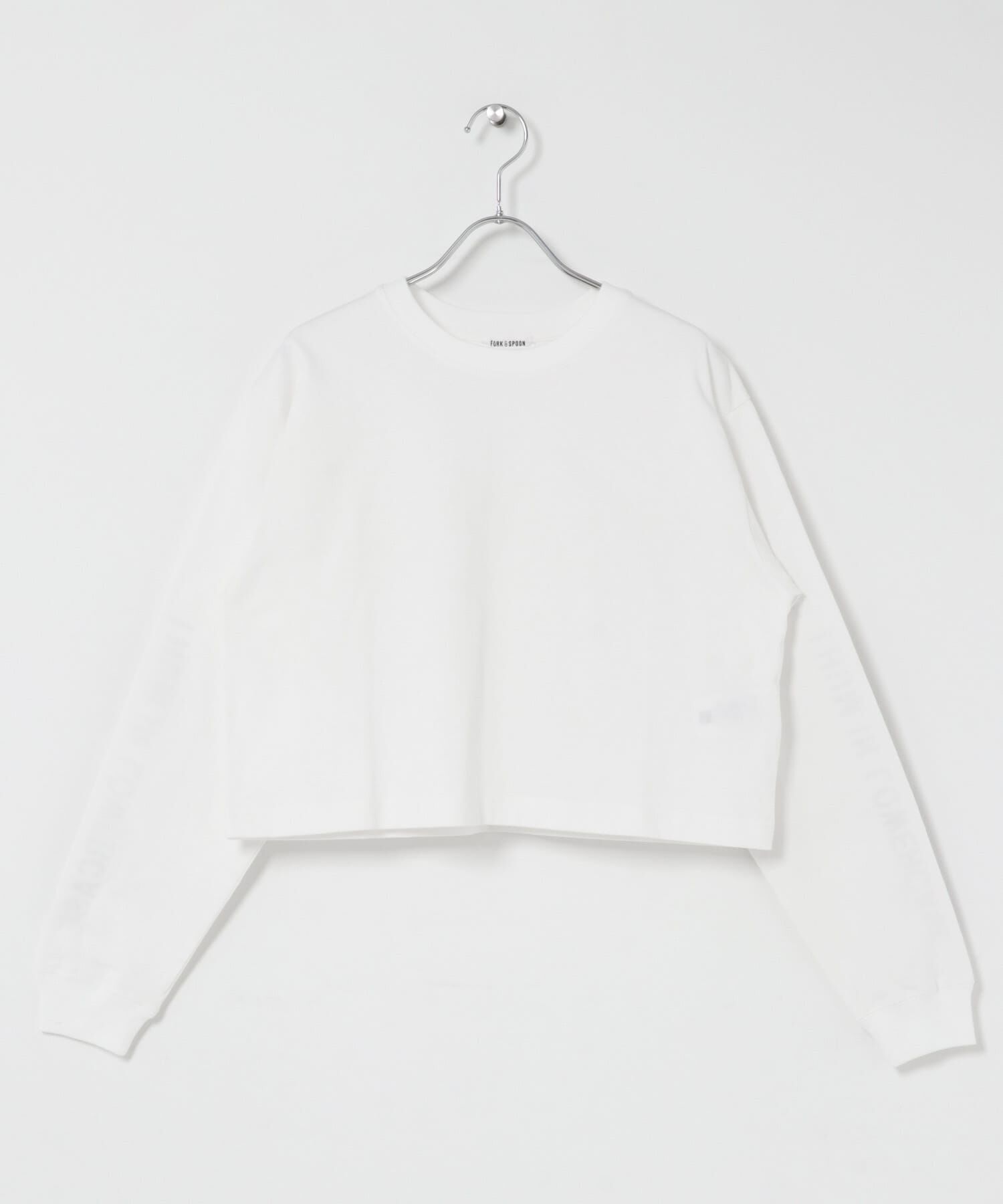 URBAN RESEARCH DOORS「FORK&SPOON　スリーブロゴクロップドTシャツ」|Tシャツ・カットソー|