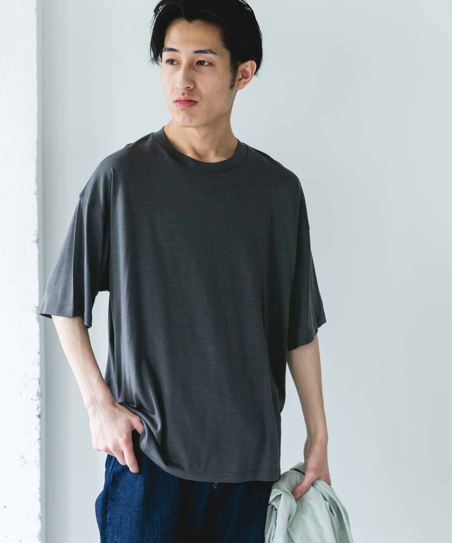 URBAN RESEARCH DOORS「PURE WOOL クルーネックショートスリーブTシャツ」|Tシャツ・カットソー|