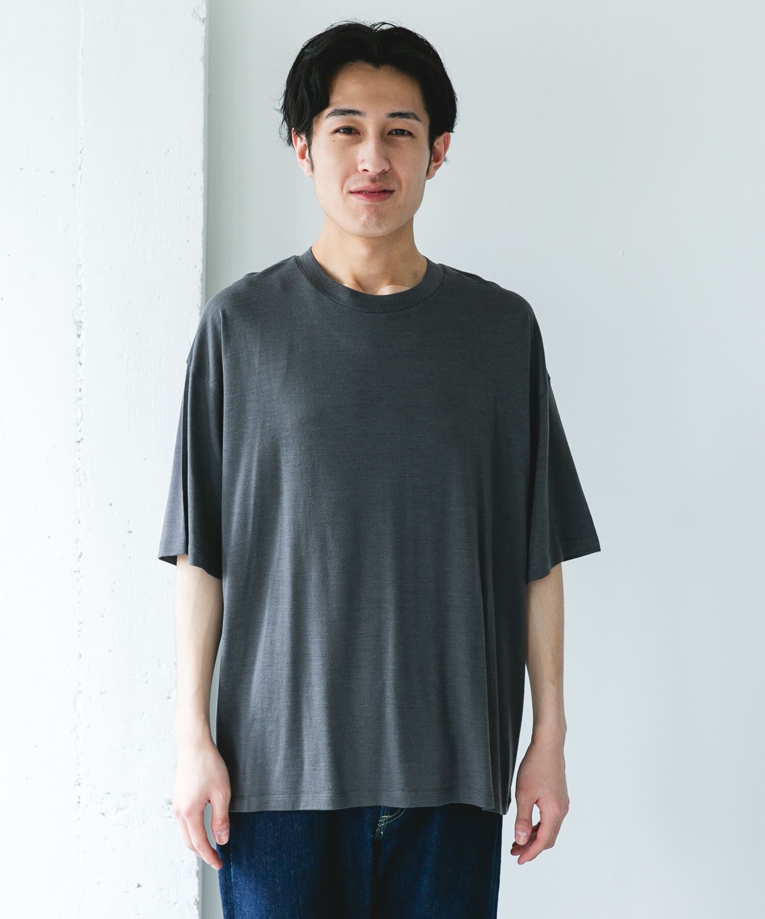 URBAN RESEARCH DOORS「PURE WOOL クルーネックショートスリーブTシャツ」|Tシャツ・カットソー|