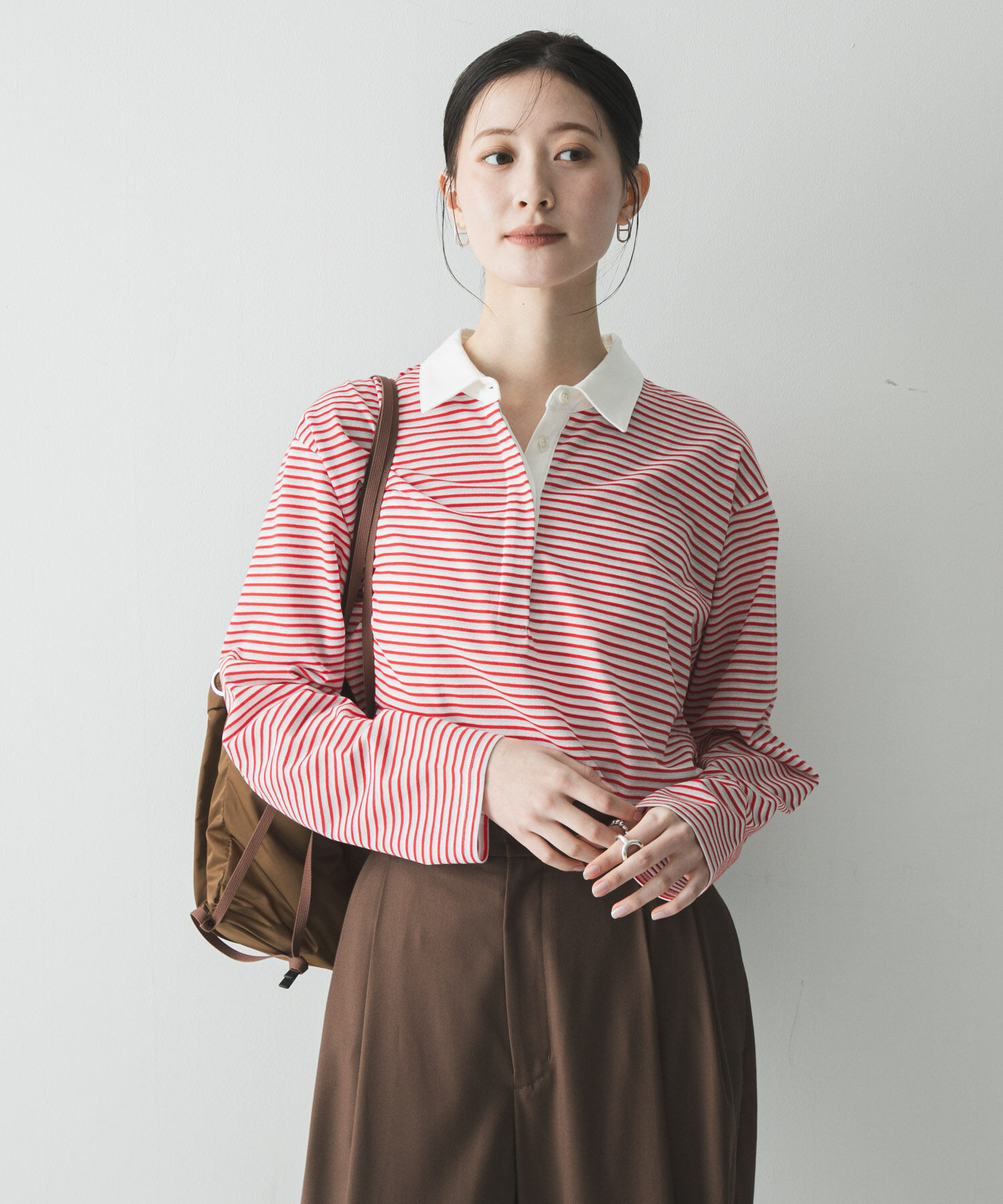 URBAN RESEARCH「シャツカラーマルチボーダーカットソー」|シャツ・ブラウス|