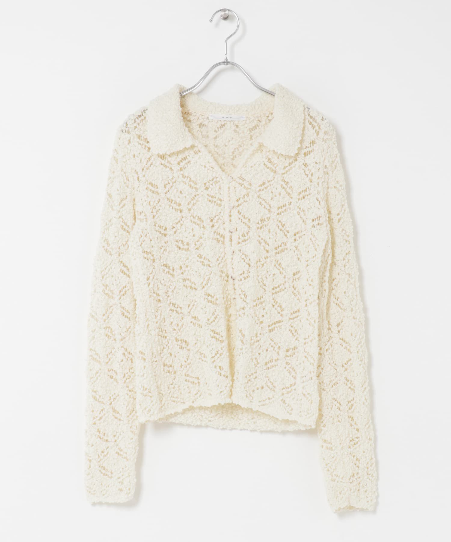  「クロシェレースニットシャツ」|ニット・セーター|