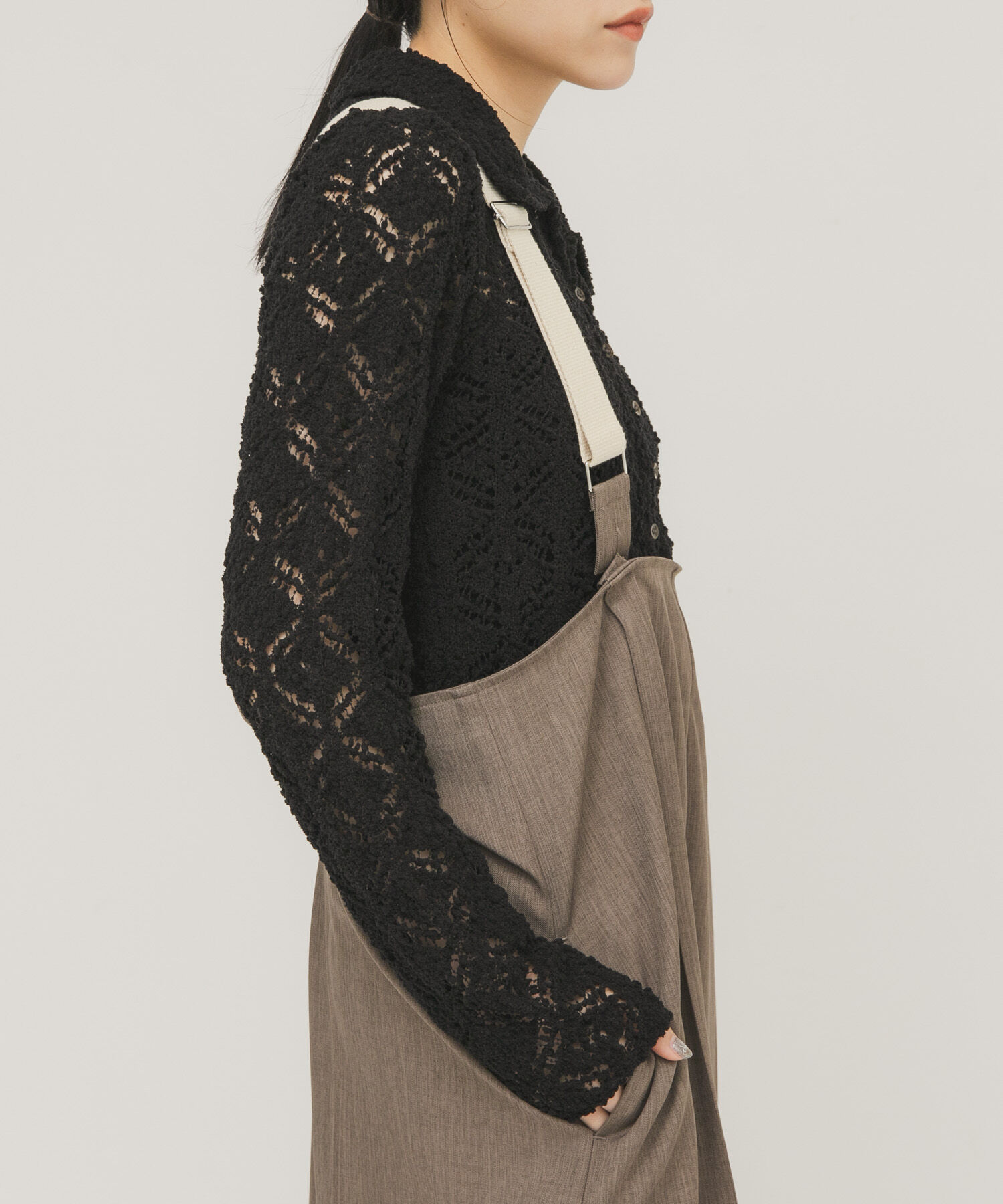  「クロシェレースニットシャツ」|ニット・セーター|