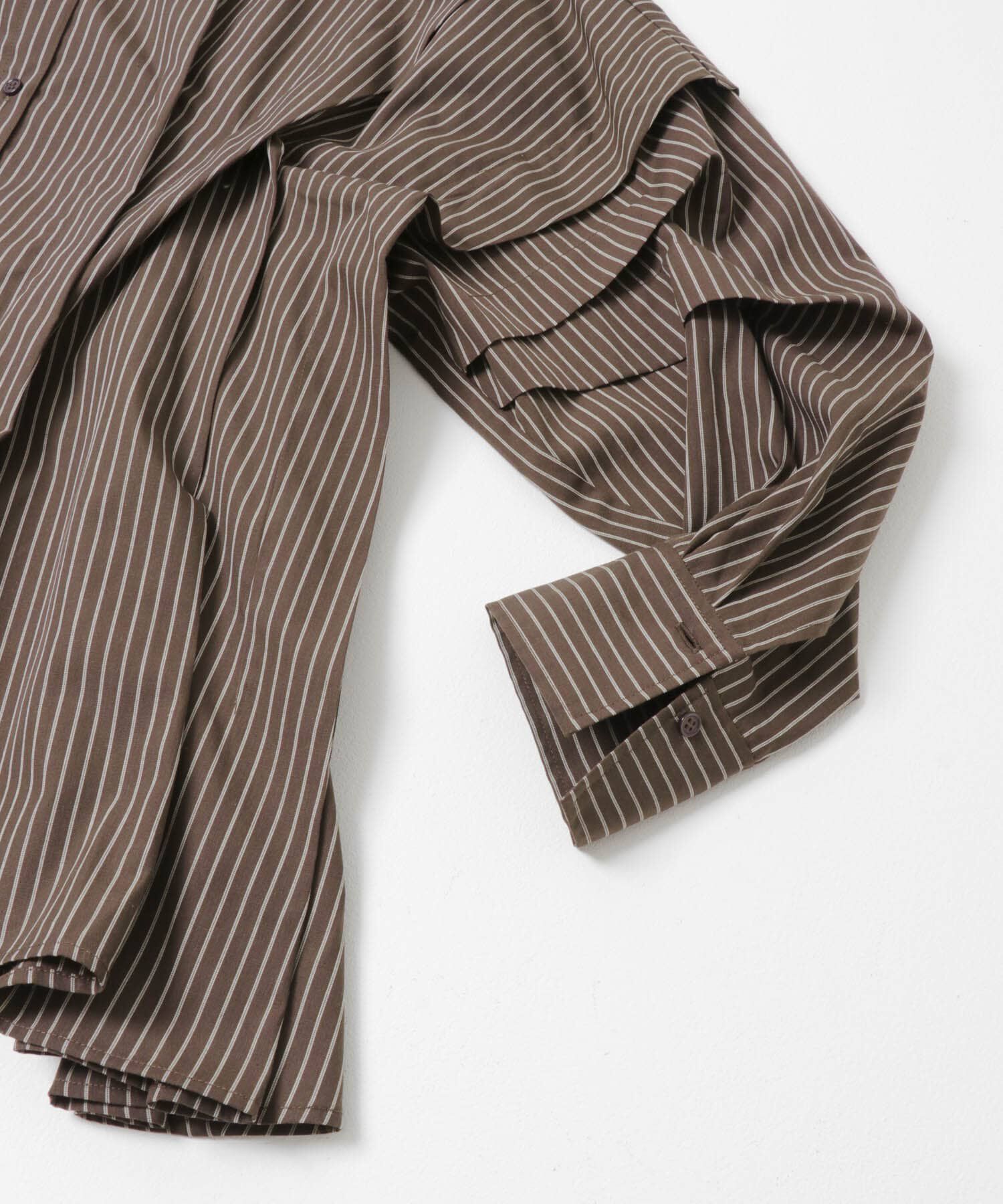  「ランダムタックデザインストライプシャツ」|シャツ・ブラウス|