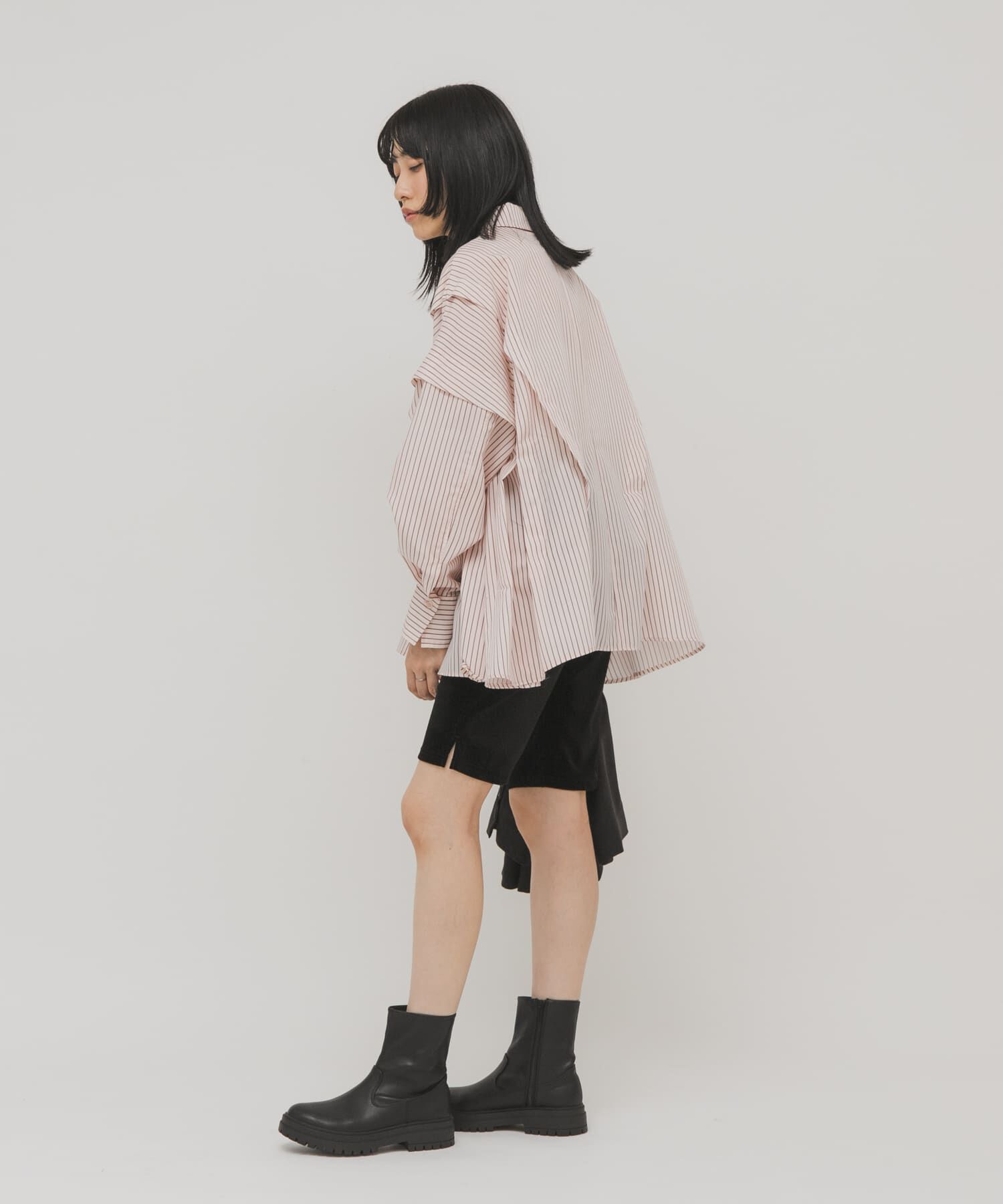  「ランダムタックデザインストライプシャツ」|シャツ・ブラウス|