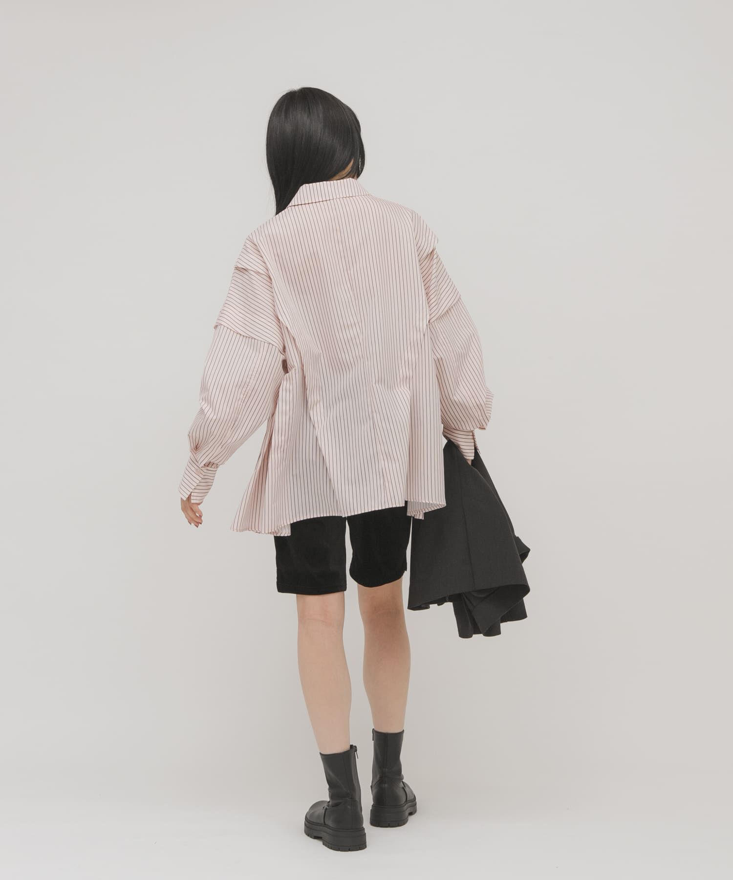  「ランダムタックデザインストライプシャツ」|シャツ・ブラウス|