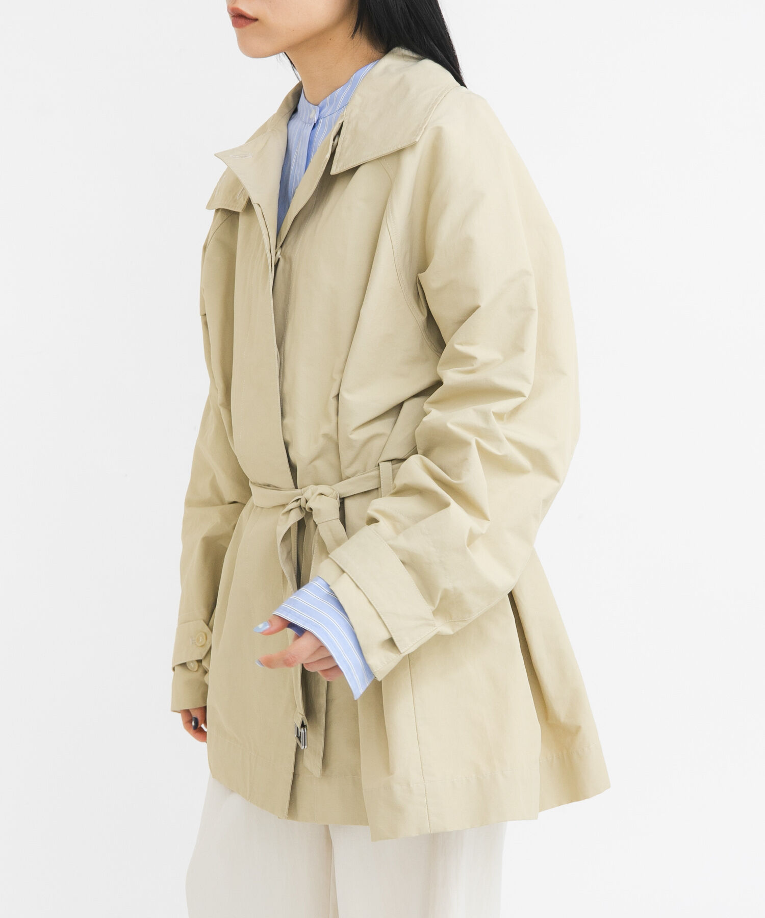  「テントラインBIGミドルコート」|ノーカラーコート|