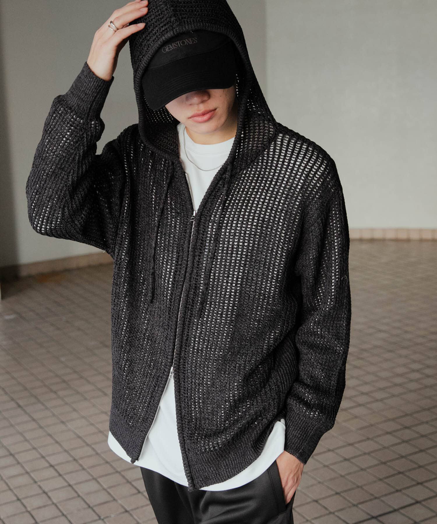 SENSE OF PLACE by URBAN RESEARCH「シアーメッシュフーディージップパーカー」|パーカー|