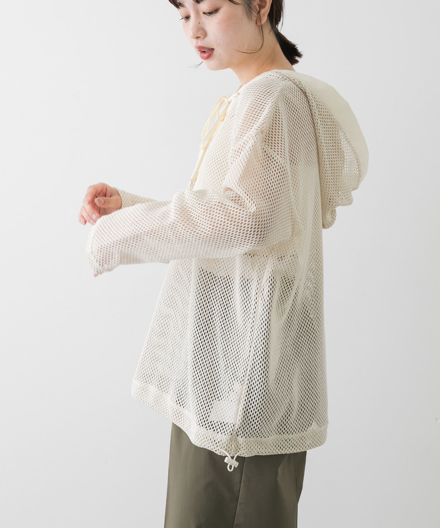 SENSE OF PLACE by URBAN RESEARCH「フーデットメッシュトップ」|その他|アイボリー