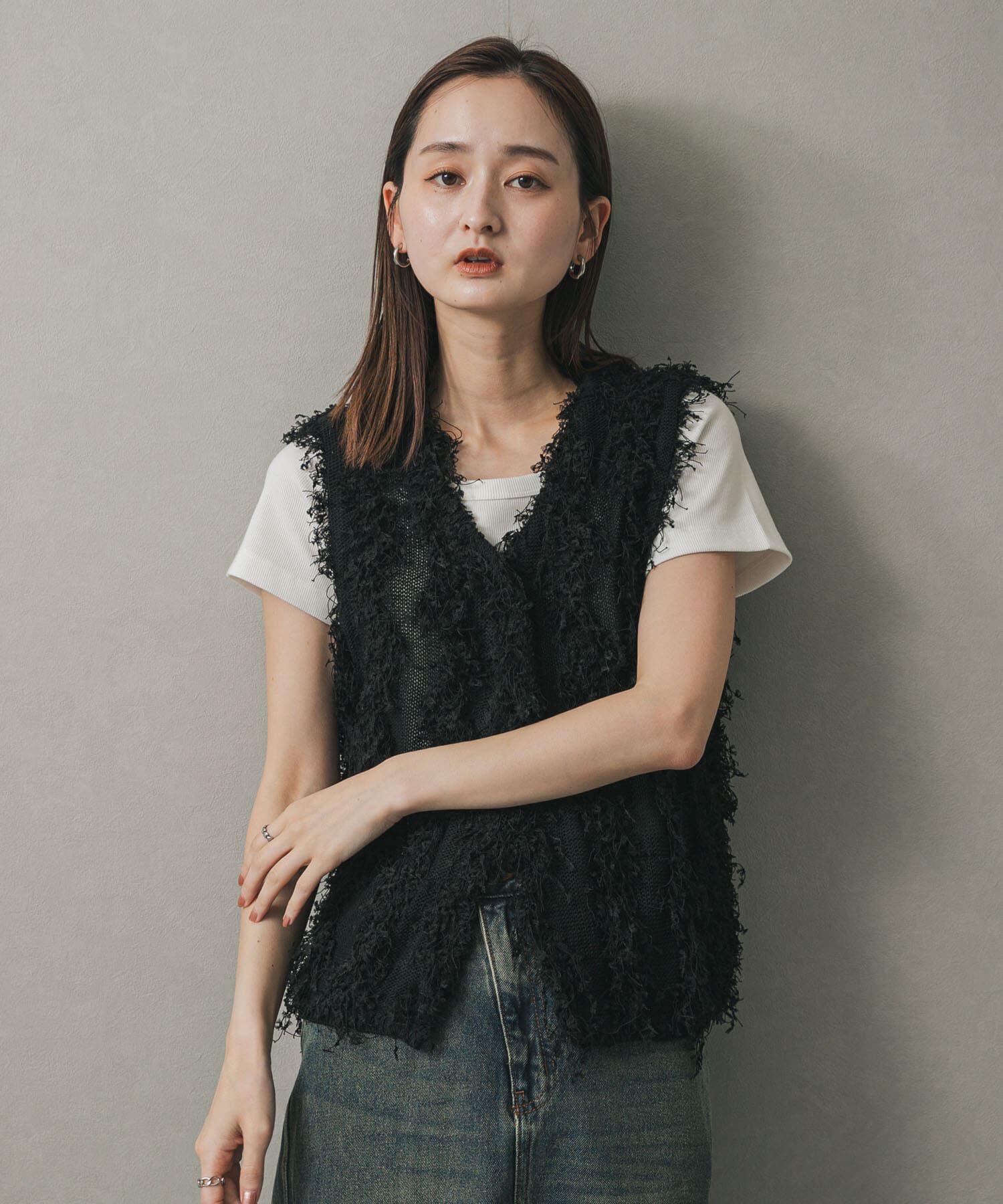 SENSE OF PLACE by URBAN RESEARCH「コードチュールフリンジベスト」|ベスト・ジレ|