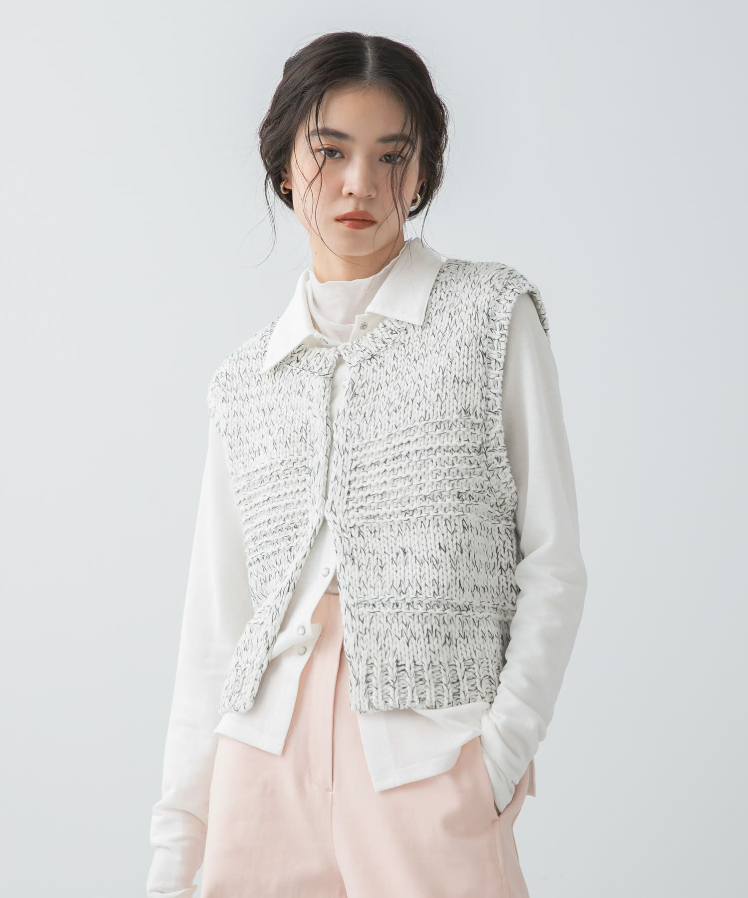 SENSE OF PLACE by URBAN RESEARCH「『洗濯可』ミックスカラーローゲージベスト」|ベスト・ジレ|