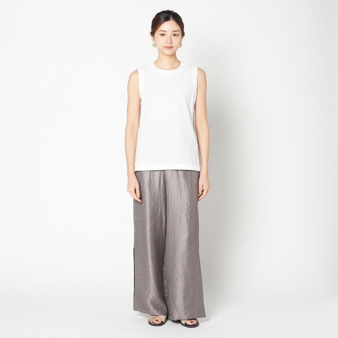 HELIOPOLE「HELIOPOLE SIDE SLIT SLEEVELESS」|シャツ・ブラウス|