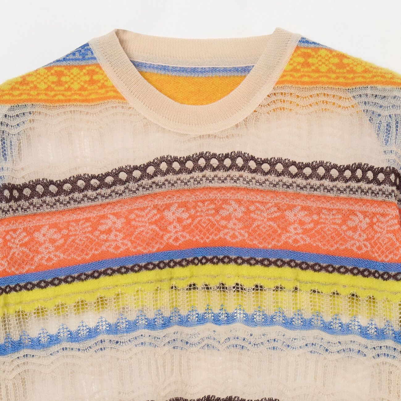  「boussole JACQUARD LACE SHORT SLEEVE」|Tシャツ・カットソー|