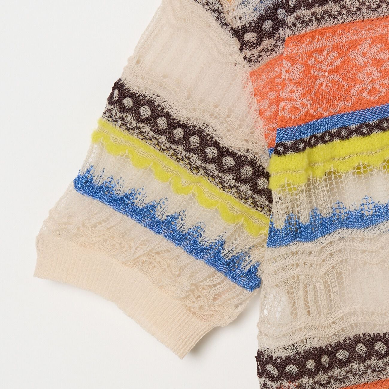  「boussole JACQUARD LACE SHORT SLEEVE」|Tシャツ・カットソー|