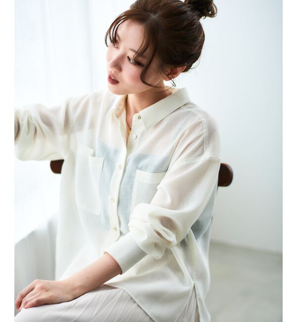 le.coeur blanc「《手洗い可能》ダブルポケットシアーシャツ」|シャツ・ブラウス|