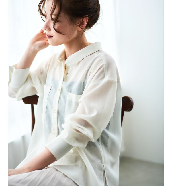 le.coeur blanc「《手洗い可能》ダブルポケットシアーシャツ」|シャツ・ブラウス|
