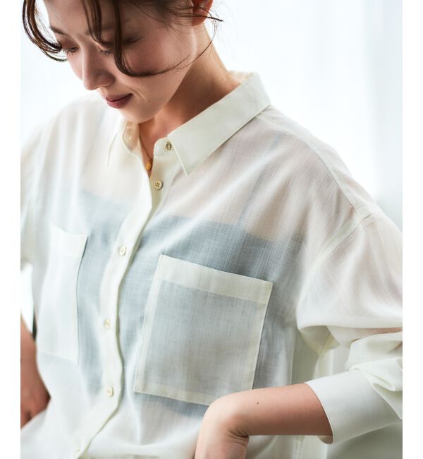 le.coeur blanc「《手洗い可能》ダブルポケットシアーシャツ」|シャツ・ブラウス|