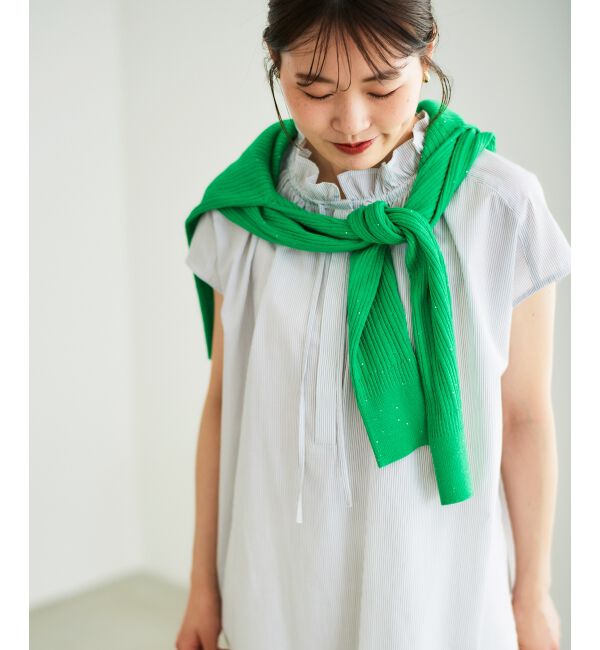  「ストライプフリルカラーブラウス」|シャツ・ブラウス|