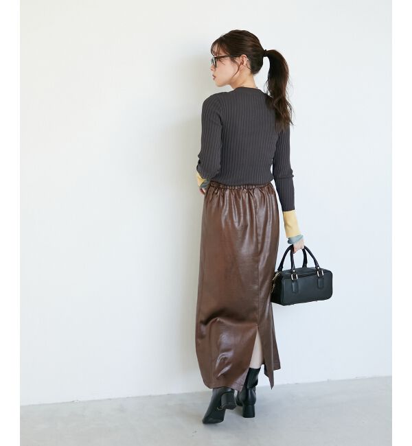  「《WEB限定アイテム》レイヤードカフス配色リブニット」|ニット・セーター|