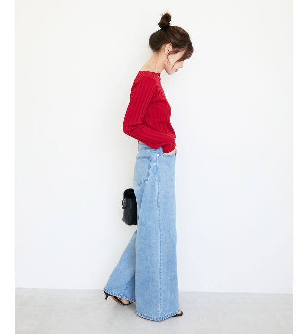  「《手洗い可能》ボートネックリブニット」|ニット・セーター|