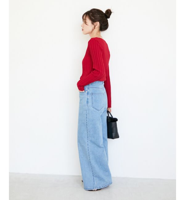  「《手洗い可能》ボートネックリブニット」|ニット・セーター|