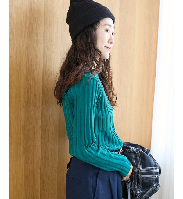  「《手洗い可能》ボートネックリブニット」|ニット・セーター|