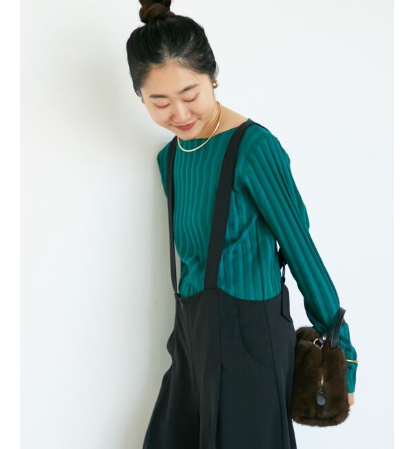  「《手洗い可能》ボートネックリブニット」|ニット・セーター|