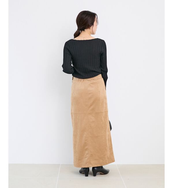  「《手洗い可能》ボートネックリブニット」|ニット・セーター|